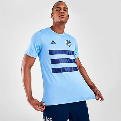 Adidas Team Men's Adidas New York City Fc Pitch T-shirt In Light Blue/navy