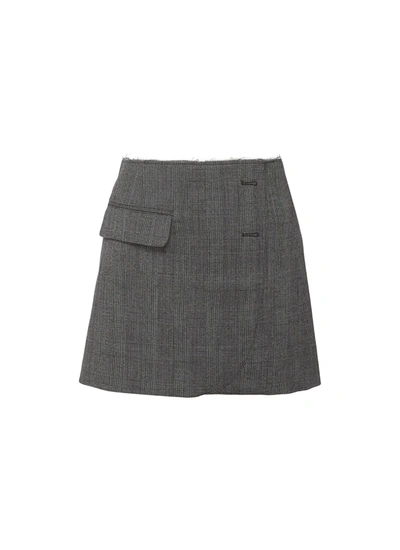 Vetements Deconstructed Blazer Raw Edge Mini Skirt In Grey