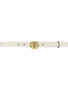 Gucci Double G Buckle Belt In White