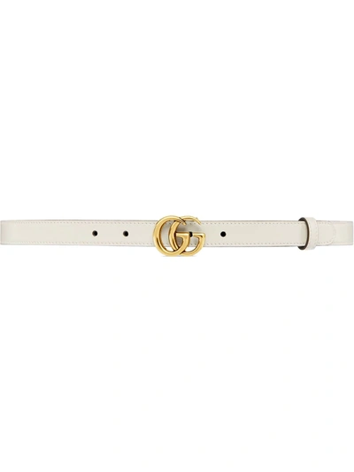 Gucci Double G Buckle Belt In White