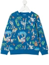 Stella Mccartney Flamingo Land-print Sweatshirt In Blue