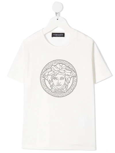 Young Versace Kids' Medusa Head-print T-shirt In White