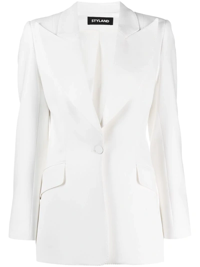 Styland Single-breasted Fitted Blazer In White