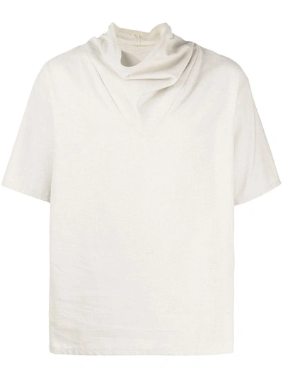 Alchemy Cowl-neck Cotton T-shirt In Neutrals
