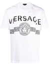 Versace Assembled Medusa Logo T-shirt In White,black