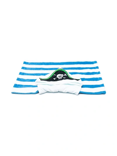 Stella Mccartney Kids' Pirate Striped Towel In Blue