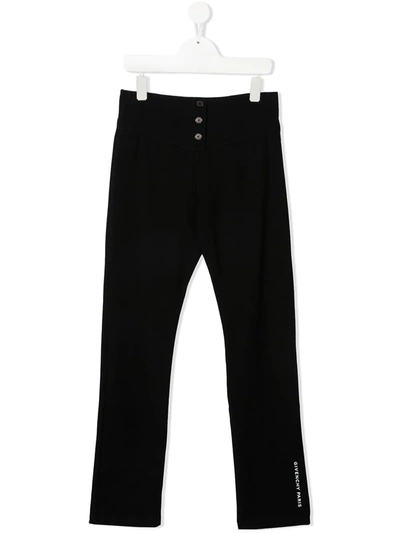 Givenchy Kids' Multicolour Logo Waistband Trousers In Black
