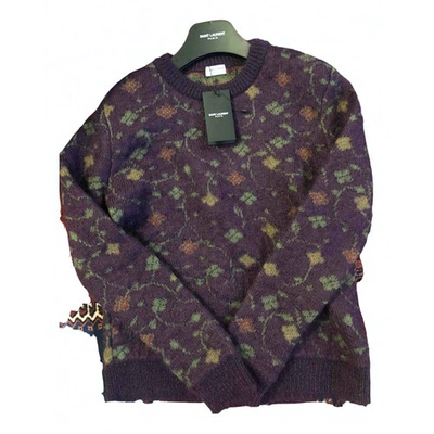 Pre-owned Saint Laurent Wool Pull In Purple