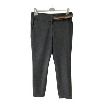 Pre-owned Brunello Cucinelli Wool Slim Pants In Grey