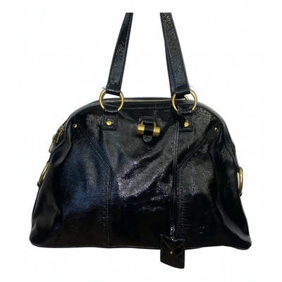 Pre-owned Saint Laurent Muse Patent Leather Handbag In Black