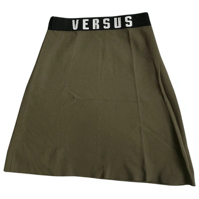 Pre-owned Versus Mini Skirt In Khaki