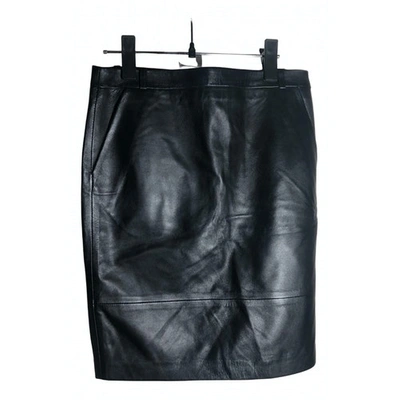 Pre-owned Pablo Leather Mid-length Skirt In Black