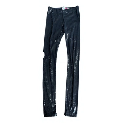 Pre-owned Alice And Olivia Black Polyester Trousers