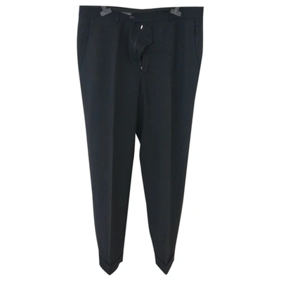 Pre-owned Armani Collezioni Wool Trousers In Black