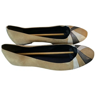 Pre-owned Zadig & Voltaire Leather Ballet Flats In Beige