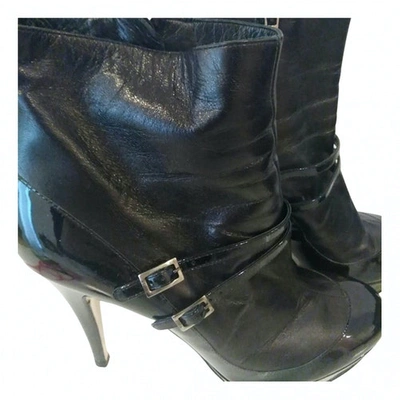 Pre-owned Gina Leather Boots In Black