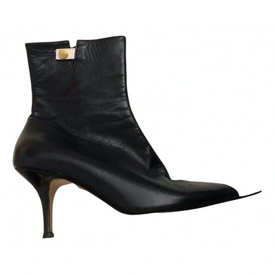 Pre-owned Blumarine Leather Heels In Black