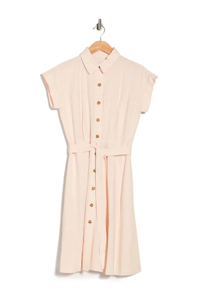Calvin Klein Linen Blend Shirt Dress In Blossom