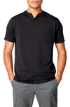 Good Man Brand Split Neck Pocket T-shirt In Black