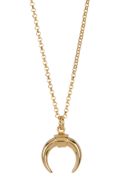 Adornia 14k Over Silver Horn Necklace In Yellow