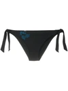 La Perla Floral-embroidery Bikini Bottom In Black