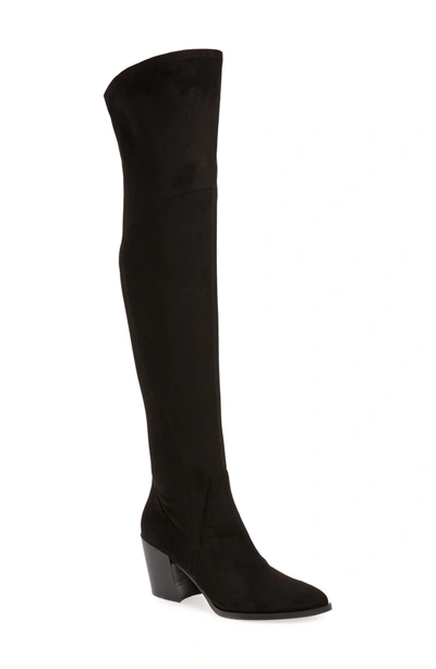 Marc Fisher Ltd Cathi Pointed Toe Over The Knee Boot In Black Fabric
