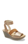 Fly London Yode Wedge Sandal In Luna Cool Leather