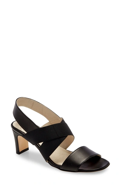 Amalfi By Rangoni Etty Strappy Leather Sandal In Black Leather
