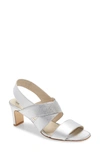 Amalfi By Rangoni Etty Strappy Leather Sandal In Silver Leather