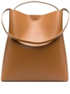 AESTHER EKME MAGNETIC-FASTENING LEATHER SHOULDER BAG