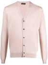 Prada Buttoned Wool Cardigan In Rosa