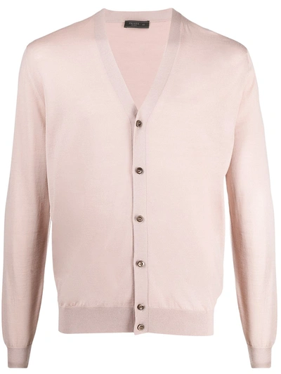 Prada Buttoned Wool Cardigan In Pink