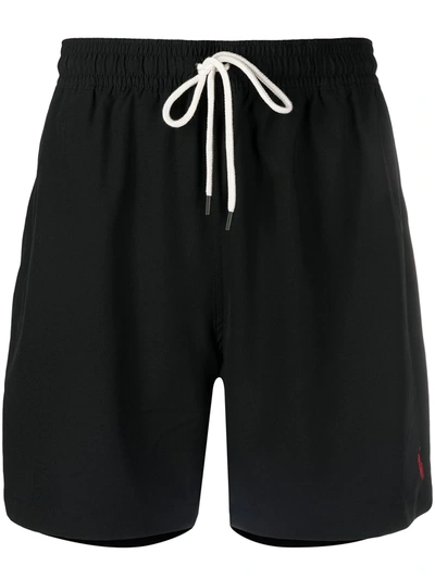 Polo Ralph Lauren Traveller Logo-embroidered Swim Shorts In Black