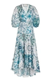 Alexis Rozella Printed Wrap Dress In Blue