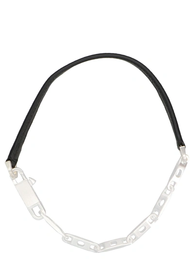 Rick Owens Chain Choker Necklace In Black And Silver