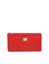 DOLCE & GABBANA CARD HOLDER IN RED LEATHER,BI1265 A1001 80303