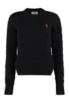 AMI ALEXANDRE MATTIUSSI CABLE KNIT SWEATER,11736266