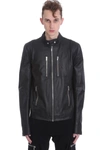 RICK OWENS BELA ASTAIRES BIKER JACKET IN BLACK LEATHER,RU21S6769LP09