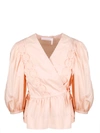 SEE BY CHLOÉ EMBROIDERED POPLIN TOP,CHS21SHT05020 PERFECT PEACH 6T8
