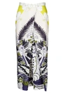 Valentino Garavani Woman Maxi Skirt Acid Green Size 4 Cotton In Multicolour