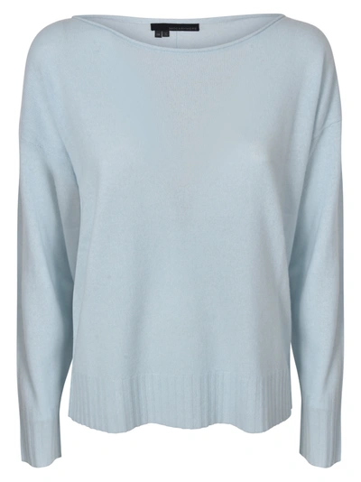 360 Sweater Wide Neck Ribbed Sweater In Mint