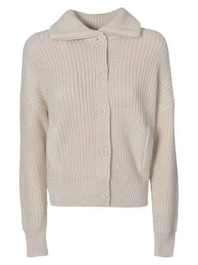 360 Sweater Ribbed Woven Plain Cardigan In Cream