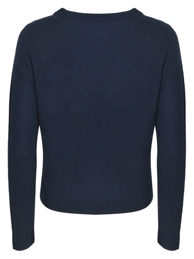 360 Sweater Plain Ribbed Sweater In Navy