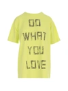 GOLDEN GOOSE T-SHIRT AIRA BOYFRIEND S/S DO WHAT YOU LOVE BIG ON BACK/DIGITAL/WASHED EFFECT,GWP00805.P000284 20268 LIME BLACK