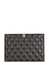 THOM BROWNE SMALL DOCUMENT HOLDER WITH LOGO,FAC080A 06560001