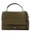 LANCEL KHAKI LEATHER SHOULDER BAG,A09223 88TU