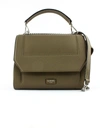 LANCEL KHAKI LEATHER SHOULDER BAG,A09222 88TU