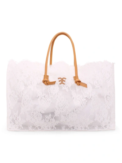 Ermanno Scervino Cotton Shopping Bag In White