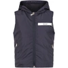 MONCLER BLUE ALEXIOS VEST FOR BOY WITH LOGO,11735681