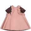 FENDI PINK DRESS FOR BABYGIRL WITH ICONIC DOUBLE FF,BFB359 A8LG F18B2